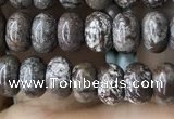 CRB4045 15.5 inches 4*6mm rondelle Chinese snowflake obsidian beads