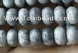 CRB4052 15.5 inches 4*6mm rondelle grey picture jasper beads wholesale