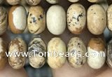 CRB4073 15.5 inches 5*8mm rondelle picture jasper beads wholesale