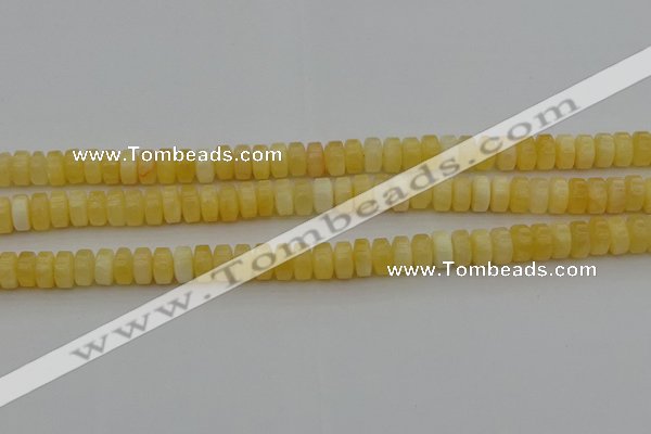 CRB410 15.5 inches 5*8mm rondelle yellow jade beads wholesale