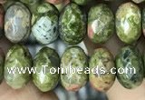 CRB4118 15.5 inches 5*8mm faceted rondelle unakite beads