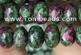 CRB4119 15.5 inches 5*8mm faceted rondelle imitation ruby zoisite beads