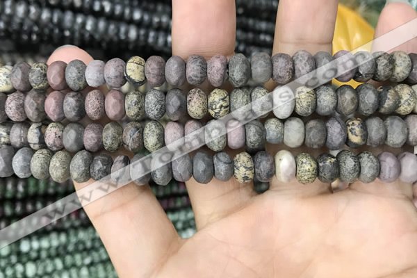 CRB4123 15.5 inches 5*8mm faceted rondelle artistic jasper beads