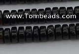 CRB418 15.5 inches 5*8mm rondelle black agate beads wholesale