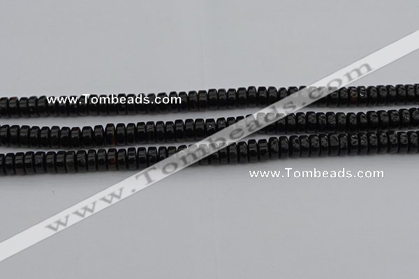 CRB418 15.5 inches 5*8mm rondelle black agate beads wholesale