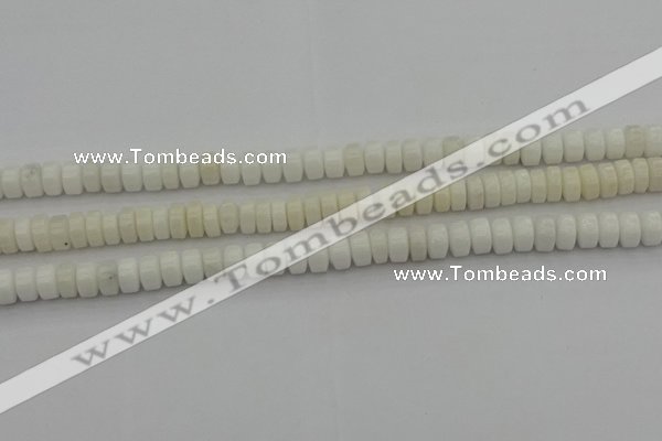 CRB423 15.5 inches 5*8mm rondelle white porcelain beads wholesale