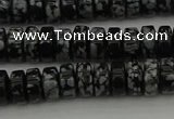 CRB431 15.5 inches 5*8mm rondelle snowflake obsidian beads