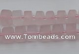 CRB451 15.5 inche 6*10mm tyre matte rose quartz gemstone beads