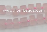 CRB452 15.5 inche 7*11mm tyre matte rose quartz gemstone beads