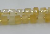 CRB453 15.5 inche 5*8mm tyre matte citrine gemstone beads