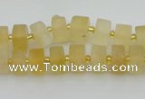 CRB454 15.5 inche 6*10mm tyre matte citrine gemstone beads