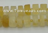 CRB455 15.5 inche 8*12mm tyre matte citrine gemstone beads