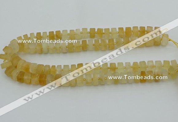 CRB455 15.5 inche 8*12mm tyre matte citrine gemstone beads