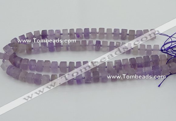 CRB456 15.5 inche 5*8mm tyre matte amethyst gemstone beads