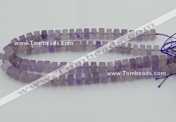 CRB457 15.5 inche 6*10mm tyre matte amethyst gemstone beads