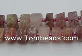 CRB460 15.5 inche 6*10mm tyre matte strawberry quartz gemstone beads