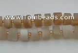 CRB462 15.5 inche 5*8mm tyre matte moonstone gemstone beads