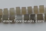 CRB466 15.5 inche 6*10mm tyre matte grey moonstone gemstone beads