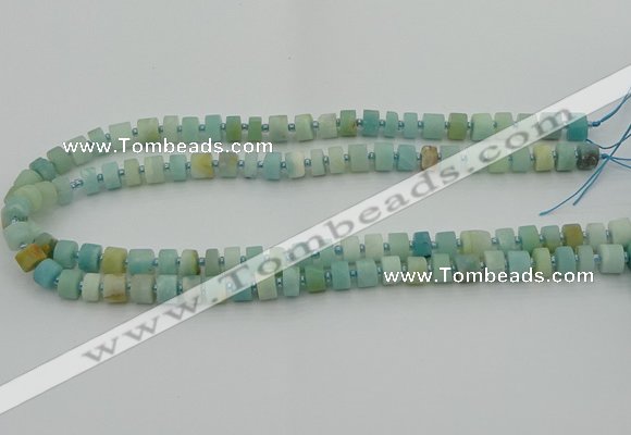 CRB468 15.5 inche 5*8mm tyre matte amazonite gemstone beads