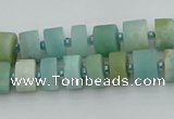 CRB469 15.5 inche 6*10mm tyre matte amazonite gemstone beads