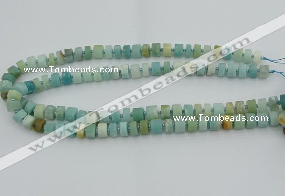 CRB469 15.5 inche 6*10mm tyre matte amazonite gemstone beads