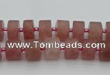 CRB477 15.5 inches 5*8mm tyre strawberry quartz beads wholesale