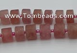 CRB478 15.5 inches 6*10mm tyre strawberry quartz beads wholesale