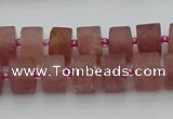 CRB479 15.5 inches 7*12mm tyre strawberry quartz beads wholesale