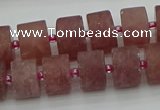 CRB480 15.5 inches 8*14mm tyre strawberry quartz beads wholesale