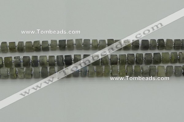 CRB483 15.5 inches 6*10mm tyre labradorite gemstone beads