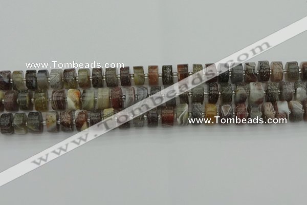 CRB488 15.5 inches 6*10mm tyre matte botswana agate beads wholesale