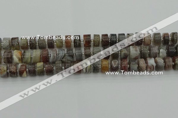 CRB489 15.5 inches 6*12mm tyre matte botswana agate beads wholesale