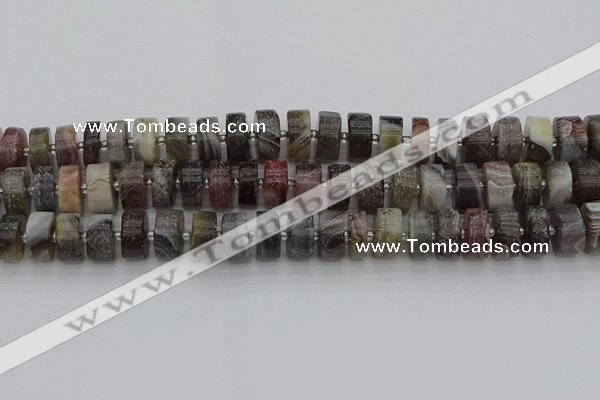 CRB490 15.5 inches 7*14mm tyre matte botswana agate beads wholesale