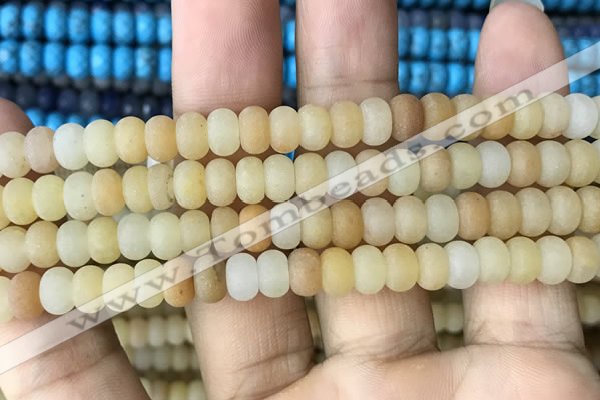 CRB5002 15.5 inches 4*6mm rondelle matte yellow aventurine beads