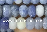 CRB5005 15.5 inches 4*6mm rondelle matte blue aventurine beads