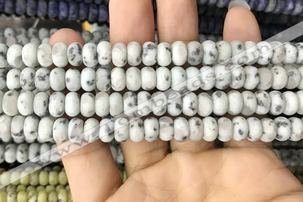 CRB5010 15.5 inches 4*6mm rondelle matte sesame jasper beads