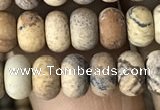 CRB5011 15.5 inches 4*6mm rondelle matte picture jasper beads