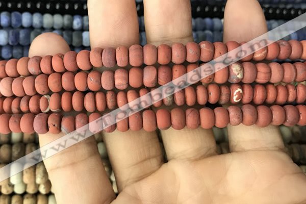 CRB5014 15.5 inches 4*6mm rondelle matte red jasper beads wholesale