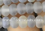 CRB5015 15.5 inches 4*6mm rondelle matte grey agate beads wholesale