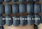 CRB5016 15.5 inches 4*6mm rondelle matte black agate beads wholesale