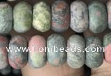 CRB5023 15.5 inches 4*6mm rondelle matte unakite beads wholesale