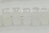 CRB503 15.5 inches 8*16mm tyre matte white crystal beads wholesale