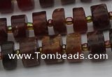 CRB506 15.5 inches 6*10mm tyre orange garnet beads wholesale