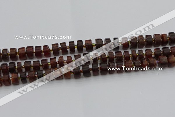 CRB506 15.5 inches 6*10mm tyre orange garnet beads wholesale