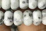 CRB5060 15.5 inches 5*8mm rondelle matte sesame jasper beads