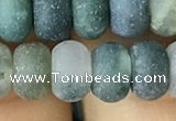 CRB5068 15.5 inches 5*8mm rondelle matte moss agate beads wholesale