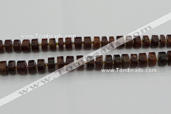 CRB508 15.5 inches 7*14mm tyre orange garnet beads wholesale