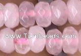 CRB5100 15.5 inches 4*6mm faceted rondelle rose quartz beads