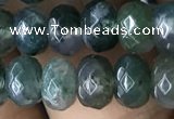 CRB5115 15.5 inches 4*6mm faceted rondelle moss agate beads