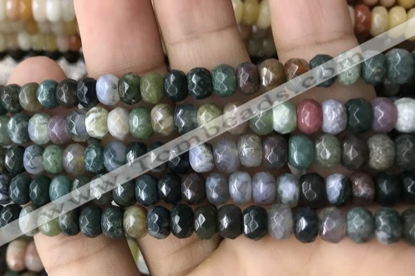 CRB5116 15.5 inches 4*6mm faceted rondelle Indian agate beads